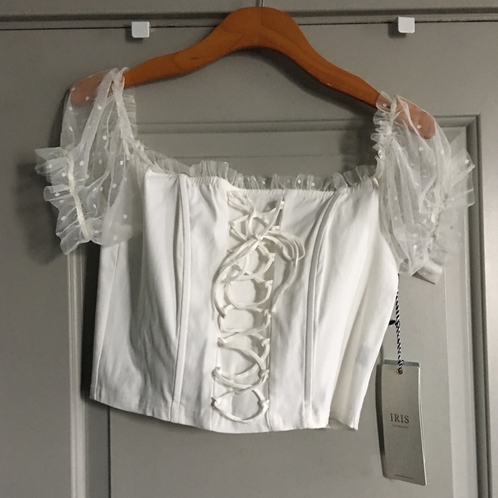 White off the shoulder top. Never worn.
